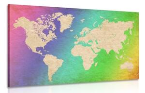 Obraz pastelová mapa sveta - 90x60