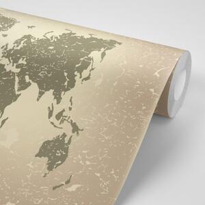 Samolepiaca tapeta stará mapa sveta na abstraktnom pozadí - 225x150
