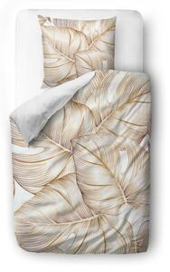 Bavlnená saténová posteľná bielizeň Butter Kings Golden Leaves, 135 x 200 cm