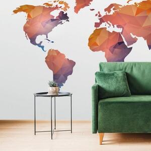 Tapeta mapa sveta v odtieňoch oranžovej - 375x250