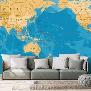 Tapeta mapa sveta v zaujímavom prevedení - 225x150