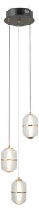 Italux PND-34375-3-BK LED závesné stropné svietidlo Alani | 15W LED | 1170lm | 3000K