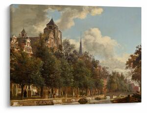 Obraz - Jan van der Heyden, View Down a Dutch Canal, reprodukcia (70x50 cm)