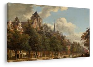 Obraz - Jan van der Heyden, View Down a Dutch Canal, reprodukcia (90x60 cm)