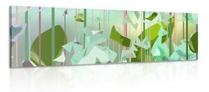 Obraz abstraktné listy z raja - 150x50