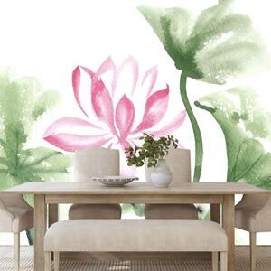 Tapeta akvarelový lotosový kvet - 375x250