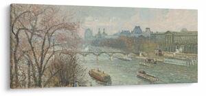 Obraz - Camille Pissarro, The Louvre, Afternoon, Rainy Weather, reprodukcia (120x50 cm)
