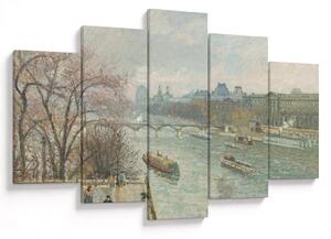 Obraz - Camille Pissarro, The Louvre, Afternoon, Rainy Weather, reprodukcia (150x105 cm)