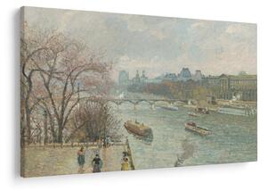 Obraz - Camille Pissarro, The Louvre, Afternoon, Rainy Weather, reprodukcia (90x60 cm)