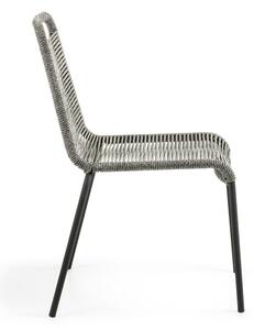 Sivá záhradná stolička s oceľovou konštrukciou Kave Home Glenville