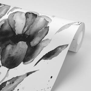 Samolepiaca tapeta čiernobiele tulipány v zaujímavom prevedení - 300x200