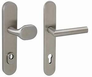Bezpečnostné kovanie SB 5200 ZA FAVORIT PLUS (BN - BRÚSENÁ NEREZ), madlo/klika levá, PZ PLUS s otvorem pro vložku, MP BN (brúsená nerez), 92 mm