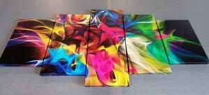 5-dielny obraz abstraktný farebný chaos - 100x50