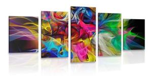 5-dielny obraz abstraktný farebný chaos - 100x50