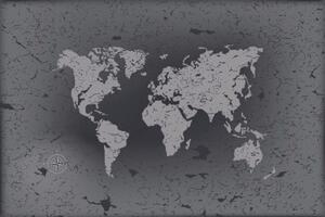 Samolepiaca tapeta stará mapa na abstraktnom pozadí v čiernobielom - 150x100