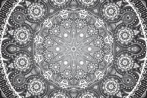 Obraz okrasná Mandala s krajkou v čiernobielom prevedení - 60x40