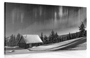 Obraz rozprávková zimná krajina v čiernobielom prevedení - 60x40