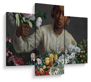 Obraz - Frédéric Bazille, Young Woman with Peonies, reprodukcia (90x60 cm)