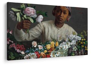 Obraz - Frédéric Bazille, Young Woman with Peonies, reprodukcia (90x60 cm)