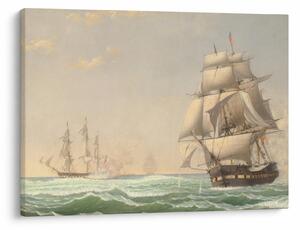 Obraz - Fitz Henry Lane, The United States Frigate President Engaging the British Squadron, reprodukcia (70x50 cm)
