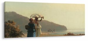 Obraz - Camille Pissarro, Two Women Chatting by the Sea, St. Thomas, reprodukcia (120x50 cm)