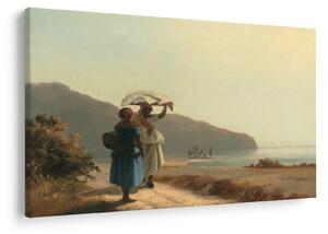 Obraz - Camille Pissarro, Two Women Chatting by the Sea, St. Thomas, reprodukcia (90x60 cm)