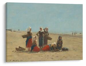 Obraz - Eugène Boudin, Women on the Beach at Berck, reprodukcia (70x50 cm)