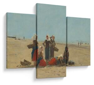 Obraz - Eugène Boudin, Women on the Beach at Berck, reprodukcia (90x60 cm)