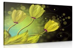Obraz kvety zo zlata - 90x60