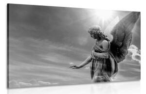 Obraz nádherný čiernobiely anjel na nebi - 90x60