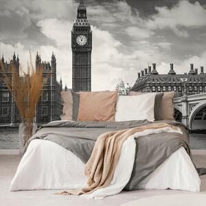Samolepiaca fototapeta Big Ben v Londýne v čiernobielom - 225x150