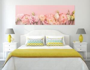 Obraz pastelové kvitnúce kvety - 120x40