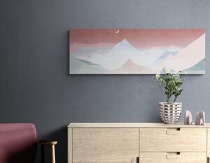 Obraz majestátne pastelové hory - 120x40