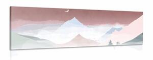 Obraz majestátne pastelové hory - 150x50