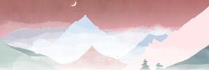 Obraz majestátne pastelové hory - 120x40