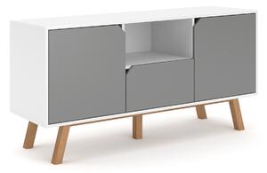 Vivaldi TV stolík Tokio biely matný/šedý matný