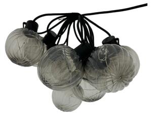 LED vonkajší dekoratívny reťazec 10xLED/0,15W/230V 6,8 m IP44 čierna/dymová