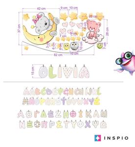 INSPIO-textilná prelepiteľná nálepka - Zvieratká s menom pre dievčatká