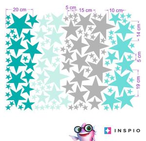 INSPIO-textilná prelepiteľná nálepka - Súhvezdie v tyrkysovej farbe