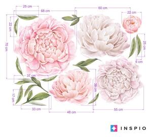 INSPIO-textilná prelepiteľná nálepka - Samolepiace tapety kvetov - Pivonie svetloružové