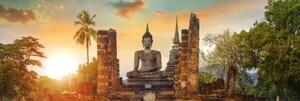 Obraz socha Budhu v parku Sukhothai - 120x40