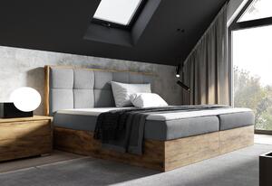 Manželská posteľ ISABELA, 200x200, dub lancelot/čierna
