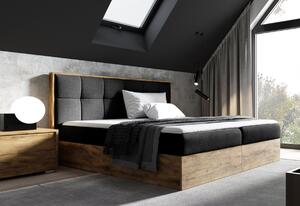 Manželská posteľ ISABELA, 200x200, dub lancelot/čierna