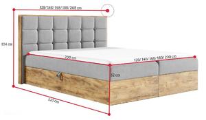 Manželská posteľ ISABELA 2, 140x200, nordic teak/faro 4