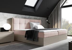 Manželská posteľ ISABELA 2, 160x200, nordic teak/čierna