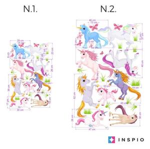 INSPIO-textilná prelepiteľná nálepka - Samolepky do izby - Unicorns jednorožce
