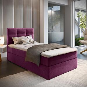 Čalúnená posteľ boxspring GLORIEN 80x200 cm purpurová Matrac: Bonell pružinová matrac