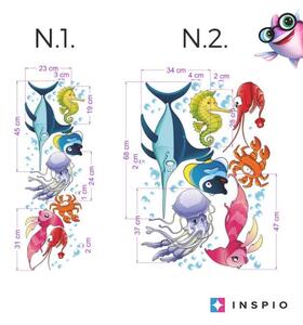 INSPIO-textilná prelepiteľná nálepka - Nálepka na stenu - Podmorský svet