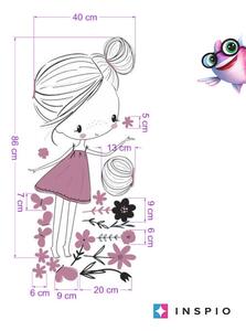 INSPIO-textilná prelepiteľná nálepka - INSPIO víla v pastelových farbách s motýľmi a kvetmi