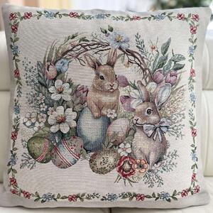 Veľkonočná gobelínová obliečka na vankúš 42x42 cm MIGD017 Farba Viacfarebná Rozmery 42x42 cm